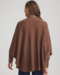 Chico's Crepe Open-Front Ruana DRIED MUSHROOM