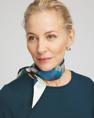 Chico's Skylight Double-Sided Skinny Scarf TEAL SHADOW