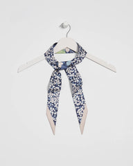 Chico's Printed Woven Skinny Scarf PASSPORT BLUE