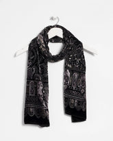 Chico's Velvet Burnout Oblong Scarf BLACK