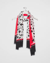 Chico's Lover Girl Woven Oblong Scarf LOVE LETTER RED