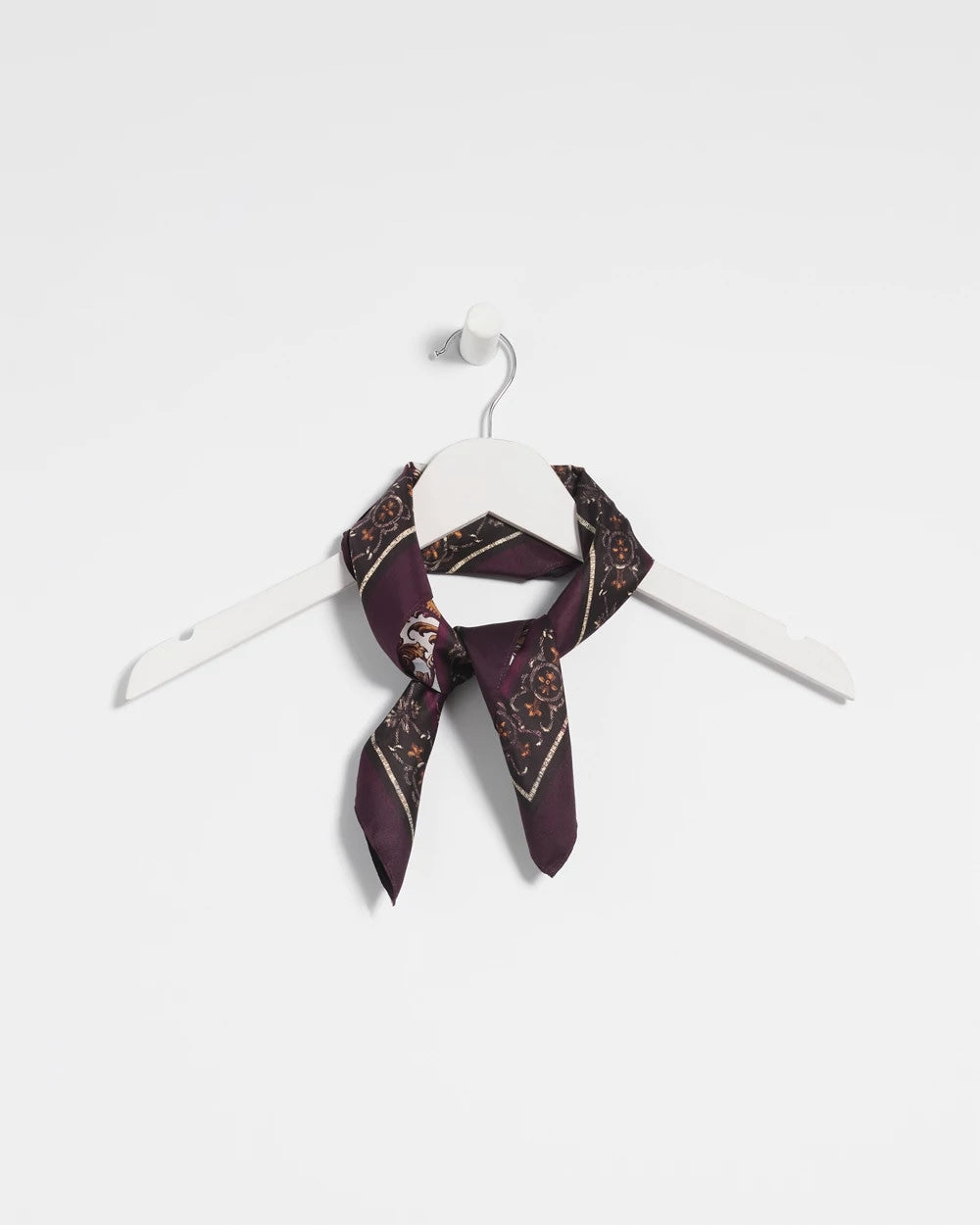 Chico's Frosty Floral Square Neckerchief Scarf BLACK