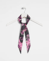 Chico's Floral Animal Print Skinny Scarf BLACK