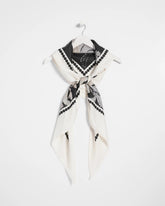 Chico's Printed Triangle Neckerchief Scarf BLACK