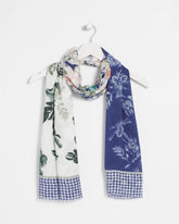 Chico's Colorblock Floral-Print Oblong Scarf ECRU