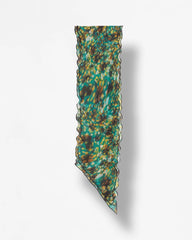 Chico's Printed Woven Ruffled Neck Scarf DARKEST SPRUCE