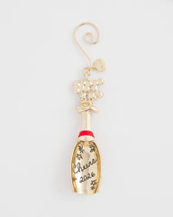 Chico's Champagne Bottle Ornament GOLD