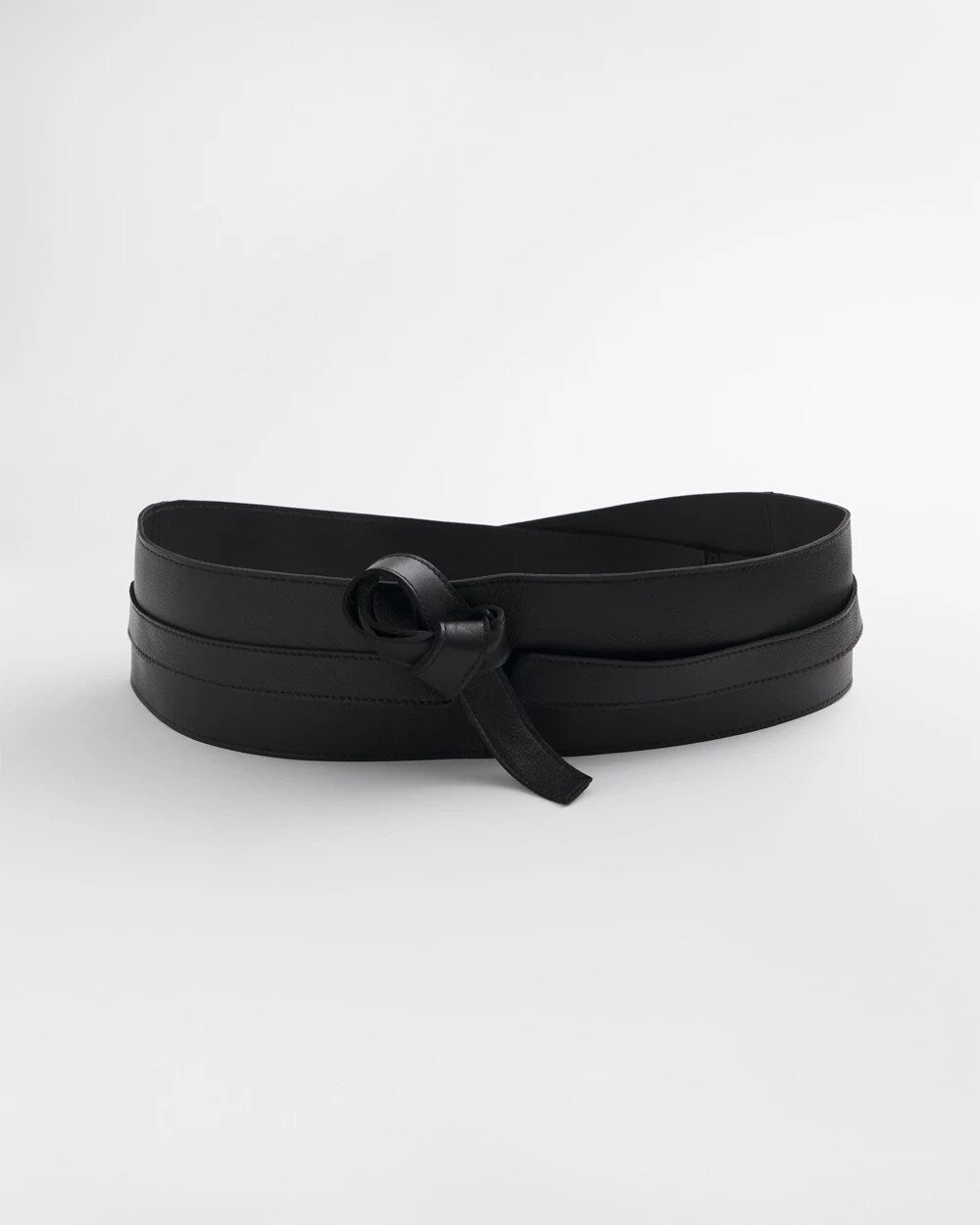Chico's Leather Obi Belt BLACK