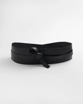 Chico's Leather Obi Belt BLACK
