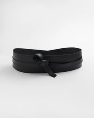 Chico's Leather Obi Belt BLACK