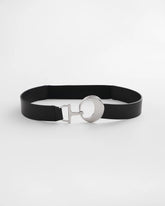 Chico's Soft-Stretch Faux Leather Belt BLACK