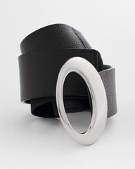 Chico's Soft-Stretch Faux Leather Belt BLACK
