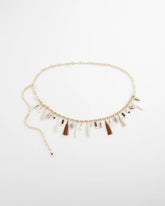 Chico's Novelty Beaded Chain Belt NATURAL