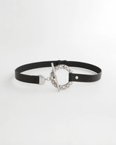 Chico's Silver Toggle Trouser Belt BLACK/SILVER