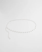 Chico's Silvertone Pebble Chain Belt SILVER