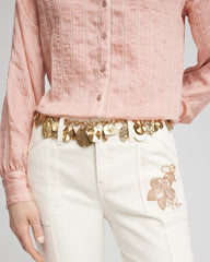 Chico's Leaf Chain Belt GOLD