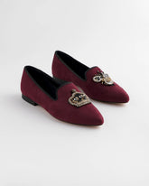 Chico's Grace Queen Bee Slip-On Loafers BLACKENED BURGUNDY