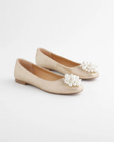 Chico's Olympia Pearl Ballet Flats GOLD