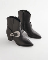 Chico's Kris Western Buckle Boots BLACK