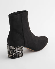 Chico's Embellished Destiny Art Deco Boot Heels BLACK