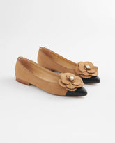 Chico's Microsuede Ballet Flats CARAMEL APPLE