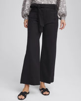 Chico's Petite Belted Twill Utility Cropped Pants BLACK