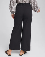 Chico's Petite Belted Twill Utility Cropped Pants BLACK