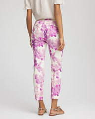 Chico's Petite Floral Brigitte™ Pull-On Slim Cropped Pants PLUM SHADE