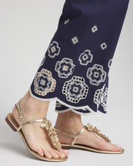 Chico's Petite Brigitte™ 180 Embroidered Wide-Leg Cropped Pants PASSPORT BLUE