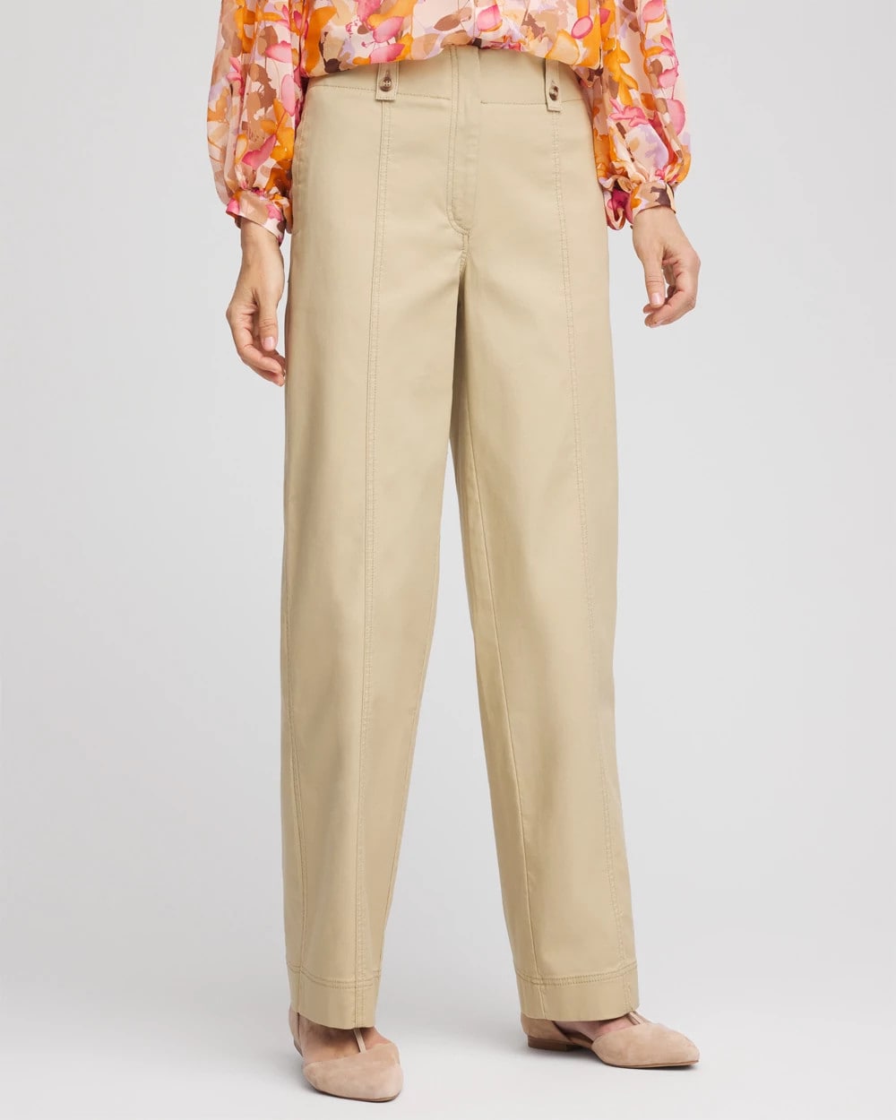 Chico's Petite Canvas Cargo Wide-Leg Pants WILD TRUFFLE