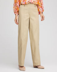 Chico's Petite Canvas Cargo Wide-Leg Pants WILD TRUFFLE