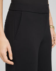 Chico's Petite Emme Wide-Leg Trouser Ponte Pants BLACK