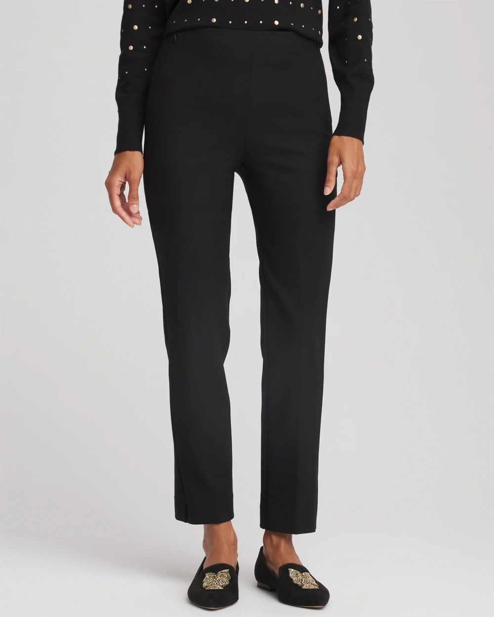 Chico's Petite Juliet Straight Ankle Pants BLACK