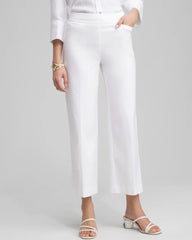 Chico's Petite Brigitte Wide Leg Cropped Pants ALABASTER