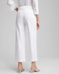 Chico's Petite Brigitte Wide Leg Cropped Pants ALABASTER