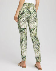 Chico's Petite Brigitte™ Slim Ankle Palm-Print Pants ECRU
