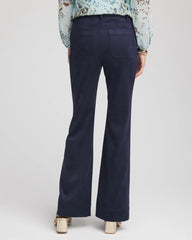 Chico's Petite Faux Suede Bootcut Ankle Pants PASSPORT BLUE