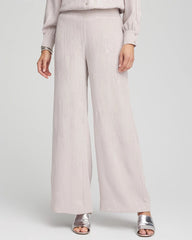 Chico's Petite Sequin Wide Leg Pant HELIUM
