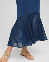 Chico's Travelers™ Petite Chiffon Hem Dress BLUE CASA