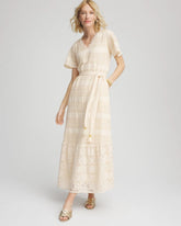 Chico's Crochet-Lace Maxi Dress GLISTENING SAND