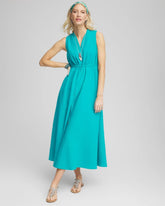 Chico's Petite Sleeveless Gauze Maxi Dress SEASPRAY