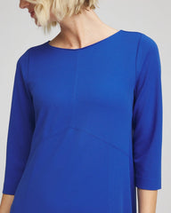 Chico's Petite Seamed Crepe Maxi Dress COBALT STONE