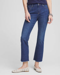 Chico's Petite Girlfriend Fray Hem Kick Flares CARINA INDIGO