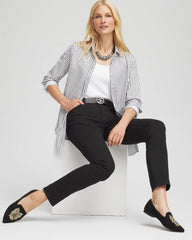 Chico's So Slimming Petite Girlfriend Ankle Jeans BLACK