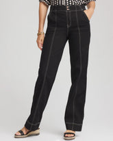 Chico's Petite Pull-On Wide-Leg Jeans BLACK