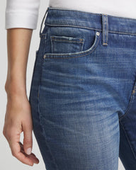 Chico's Petite Girlfriend Frayed Flared Jeans JESSAMINE INDIGO