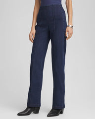 Chico's Petite Pull-On Wide-Leg Trouser Jeans BRIDGE STREET RINSE