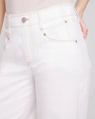 Chico's Petite No Stain Pull-On Wide Leg Cropped Jeans ALABASTER