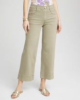 Chico's Petite Pull-On Wide-Leg Cropped Jeans WASHED SAGE