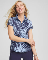 Chico's Zenergy® UPF Sketch Half Zip CRYSTAL TOPAZ